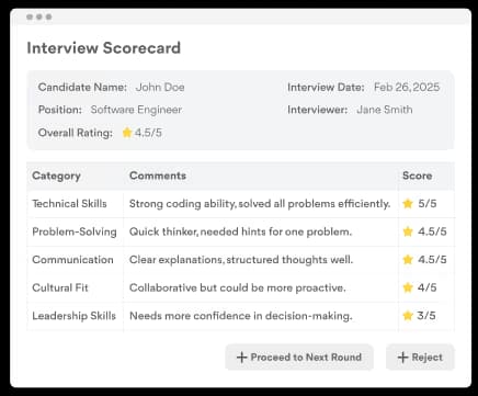 Objective Hiring with Interview Scorecards